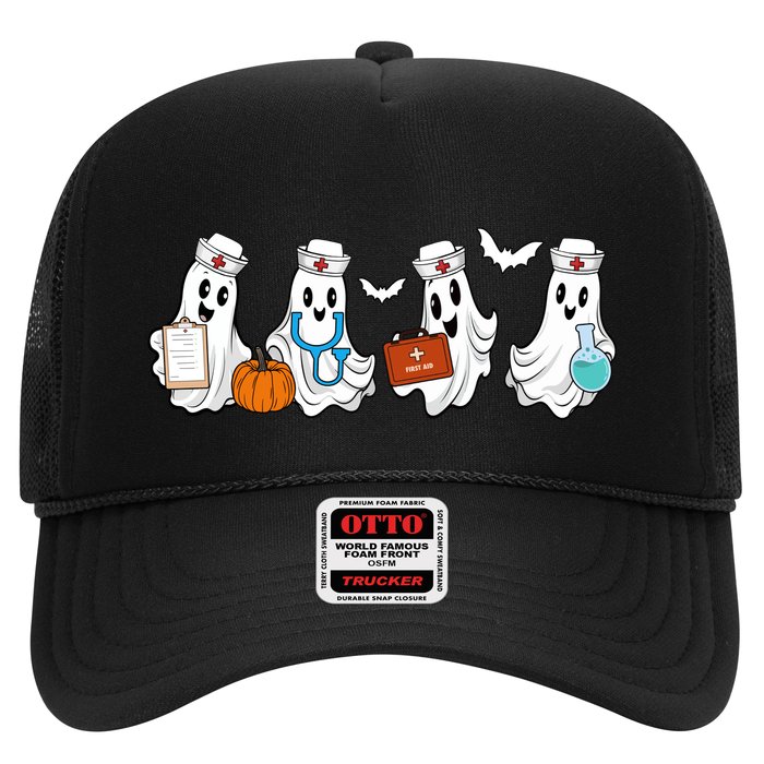 Nurse Halloween Ghost Festive Trucker Hat