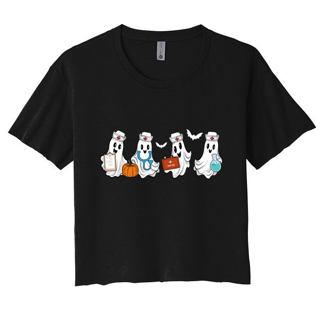 Nurse Halloween Ghost Festive Crop Top