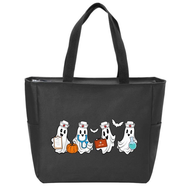 Nurse Halloween Ghost Festive Zip Tote Bag