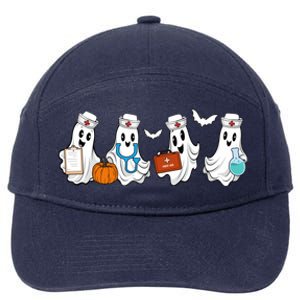 Nurse Halloween Ghost Festive 7-Panel Snapback Hat