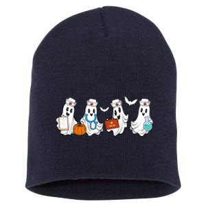 Nurse Halloween Ghost Festive Short Acrylic Beanie