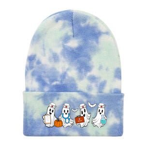 Nurse Halloween Ghost Festive Tie Dye 12in Knit Beanie