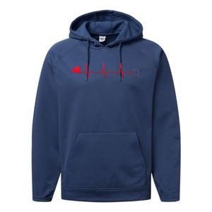 Nurse Heartbeat Gift For Dedicated And Compassionate Cool Gift Performance Fleece Hoodie