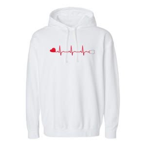 Nurse Heartbeat Gift For Dedicated And Compassionate Cool Gift Garment-Dyed Fleece Hoodie