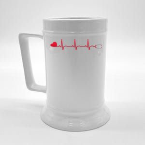 Nurse Heartbeat Gift For Dedicated And Compassionate Cool Gift Beer Stein