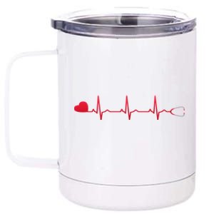 Nurse Heartbeat Gift For Dedicated And Compassionate Cool Gift 12 oz Stainless Steel Tumbler Cup