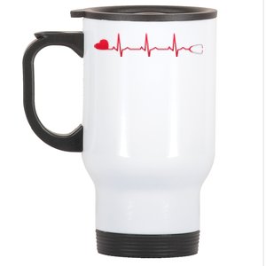 Nurse Heartbeat Gift For Dedicated And Compassionate Cool Gift Stainless Steel Travel Mug