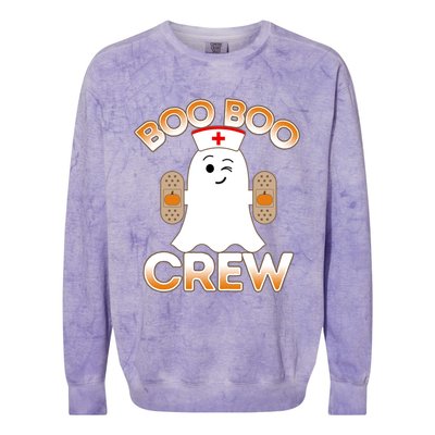 Nurse Halloween Gift For Hospital School Nurse Boo Boo Crew Gift Colorblast Crewneck Sweatshirt