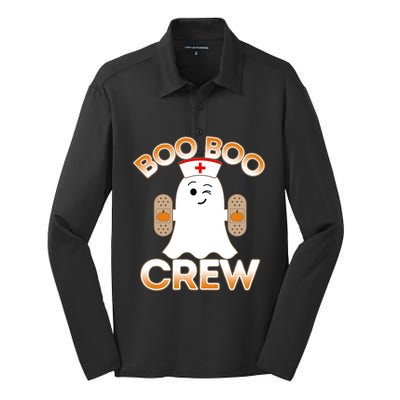 Nurse Halloween Gift For Hospital School Nurse Boo Boo Crew Gift Silk Touch Performance Long Sleeve Polo