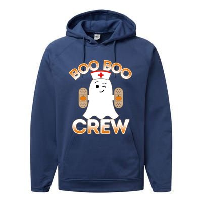 Nurse Halloween Gift For Hospital School Nurse Boo Boo Crew Gift Performance Fleece Hoodie