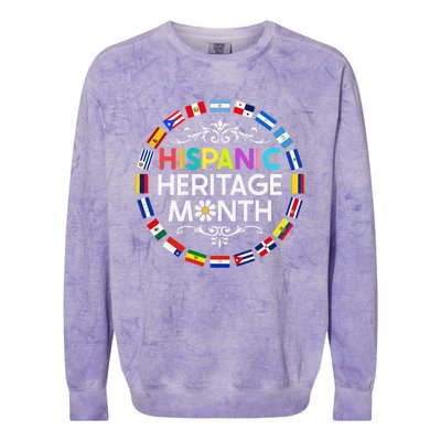 National Hispanic Heritage Month All Countries Flags Colorblast Crewneck Sweatshirt