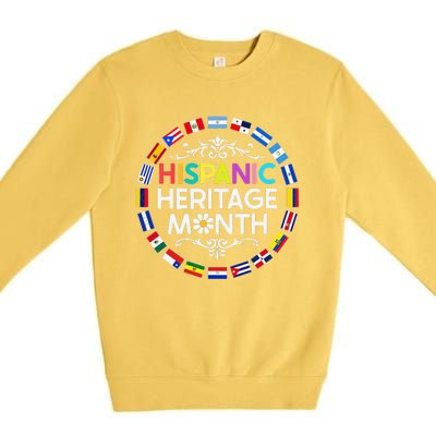 National Hispanic Heritage Month All Countries Flags Premium Crewneck Sweatshirt