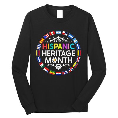 National Hispanic Heritage Month All Countries Flags Long Sleeve Shirt