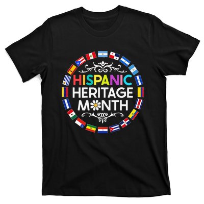 National Hispanic Heritage Month All Countries Flags T-Shirt