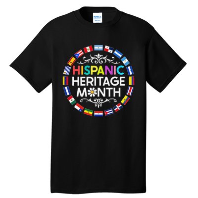 National Hispanic Heritage Month All Countries Flags Tall T-Shirt