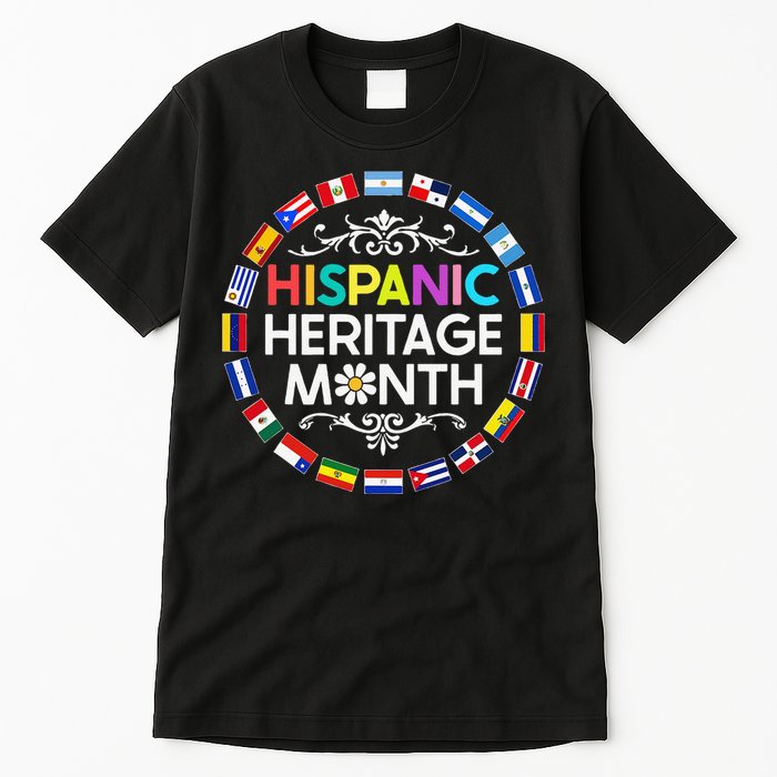 National Hispanic Heritage Month All Countries Flags Tall T-Shirt