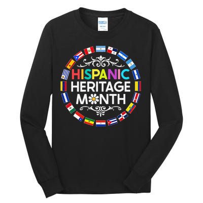 National Hispanic Heritage Month All Countries Flags Tall Long Sleeve T-Shirt