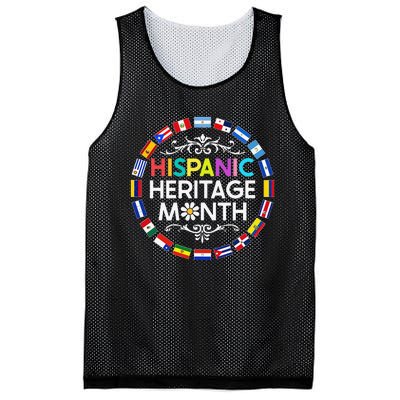 National Hispanic Heritage Month All Countries Flags Mesh Reversible Basketball Jersey Tank