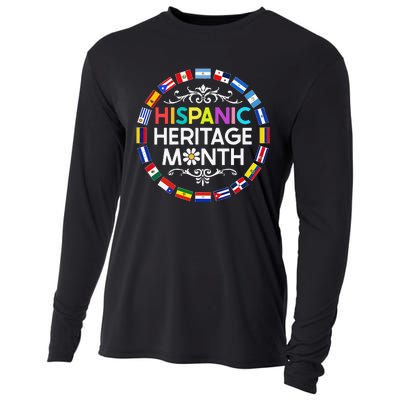 National Hispanic Heritage Month All Countries Flags Cooling Performance Long Sleeve Crew