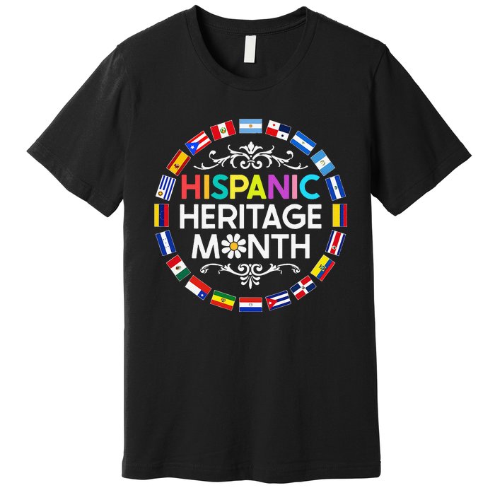 National Hispanic Heritage Month All Countries Flags Premium T-Shirt