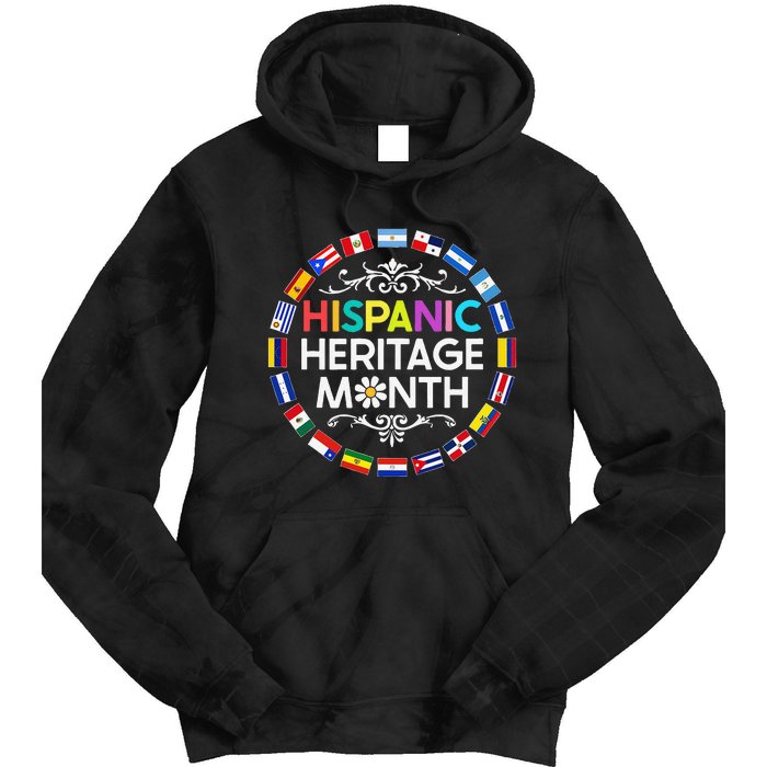 National Hispanic Heritage Month All Countries Flags Tie Dye Hoodie