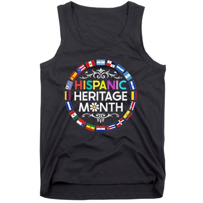 National Hispanic Heritage Month All Countries Flags Tank Top