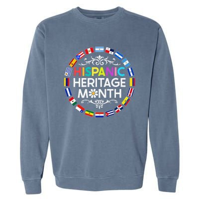 National Hispanic Heritage Month All Countries Flags Garment-Dyed Sweatshirt