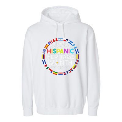 National Hispanic Heritage Month All Countries Flags Garment-Dyed Fleece Hoodie