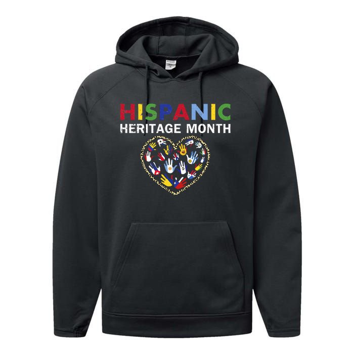 National Hispanic Heritage Month Countries Leopard Heart Performance Fleece Hoodie