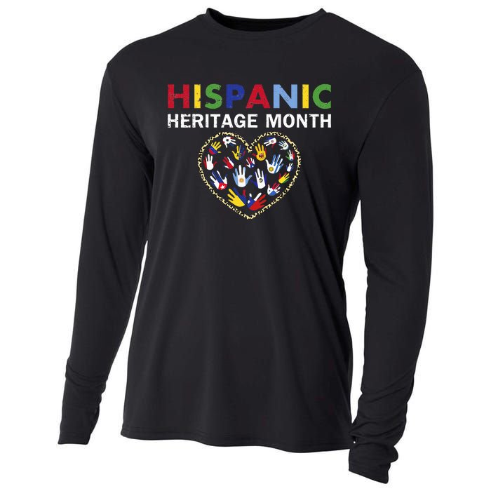 National Hispanic Heritage Month Countries Leopard Heart Cooling Performance Long Sleeve Crew