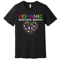 National Hispanic Heritage Month Countries Leopard Heart Premium T-Shirt