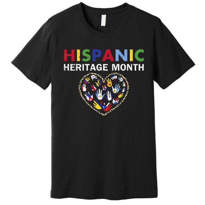 National Hispanic Heritage Month Countries Leopard Heart Premium T-Shirt