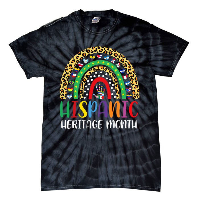 National Hispanic Heritage Month Rainbow Countries Flags Tie-Dye T-Shirt