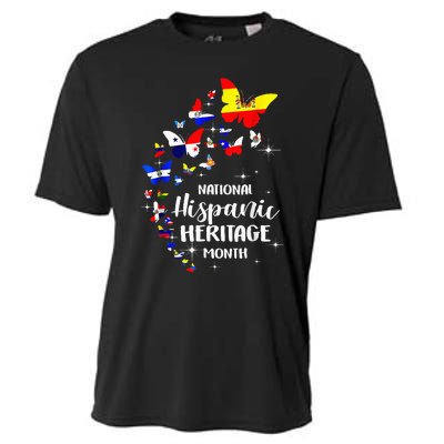 National Hispanic Heritage Month Butterfly Countries Flags Cooling Performance Crew T-Shirt