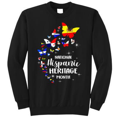 National Hispanic Heritage Month Butterfly Countries Flags Sweatshirt