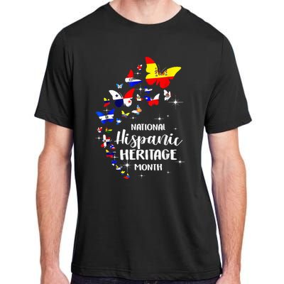 National Hispanic Heritage Month Butterfly Countries Flags Adult ChromaSoft Performance T-Shirt