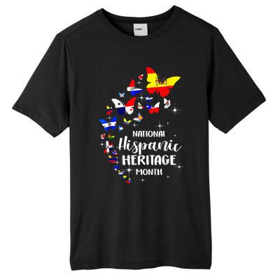 National Hispanic Heritage Month Butterfly Countries Flags Tall Fusion ChromaSoft Performance T-Shirt