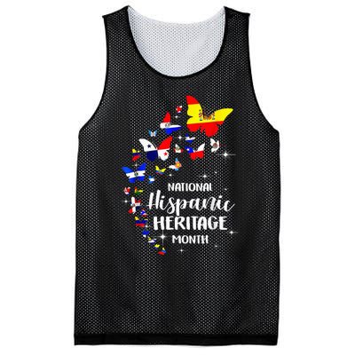 National Hispanic Heritage Month Butterfly Countries Flags Mesh Reversible Basketball Jersey Tank