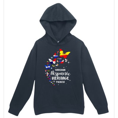 National Hispanic Heritage Month Butterfly Countries Flags Urban Pullover Hoodie