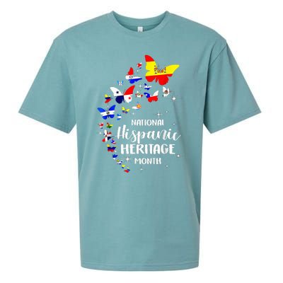 National Hispanic Heritage Month Butterfly Countries Flags Sueded Cloud Jersey T-Shirt