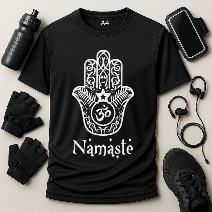 Namaste Hand Hamsa Yoga Hinduism Vedas Ohm Performance Shirt