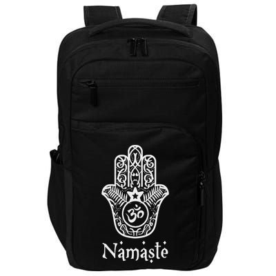 Namaste Hand Hamsa Yoga Hinduism Vedas Ohm Impact Tech Backpack