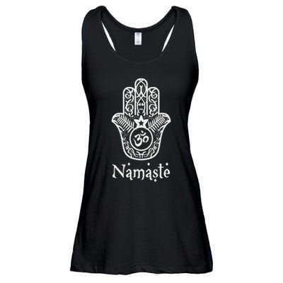 Namaste Hand Hamsa Yoga Hinduism Vedas Ohm Ladies Essential Flowy Tank