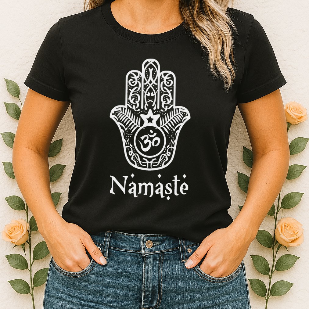 Namaste Hand Hamsa Yoga Hinduism Vedas Ohm Womens T-Shirt