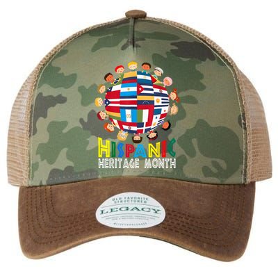 National Hispanic Heritage Month Children Latin Flags Legacy Tie Dye Trucker Hat