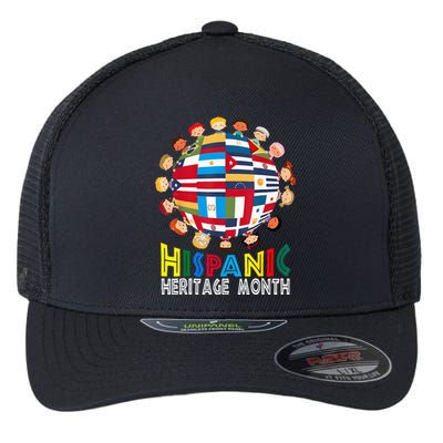 National Hispanic Heritage Month Children Latin Flags Flexfit Unipanel Trucker Cap