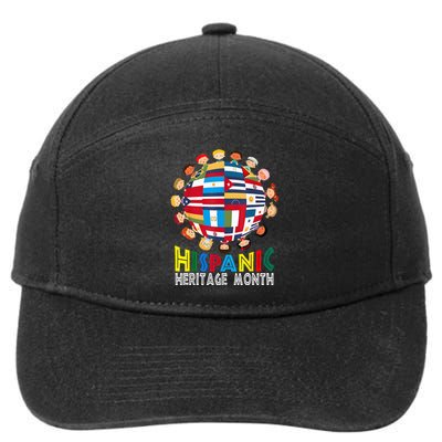 National Hispanic Heritage Month Children Latin Flags 7-Panel Snapback Hat