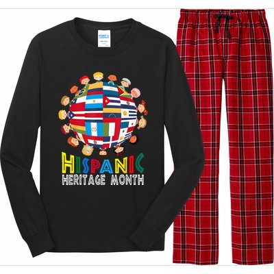 National Hispanic Heritage Month Children Latin Flags Long Sleeve Pajama Set