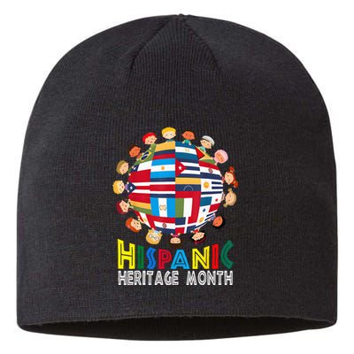 National Hispanic Heritage Month Children Latin Flags Sustainable Beanie