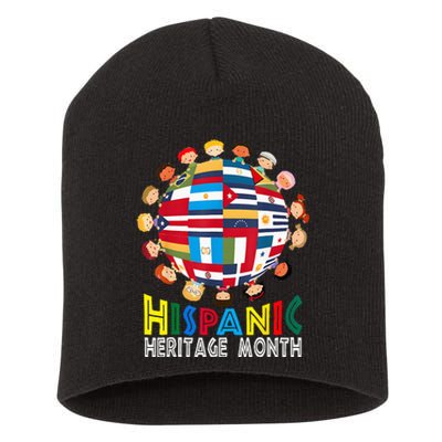 National Hispanic Heritage Month Children Latin Flags Short Acrylic Beanie